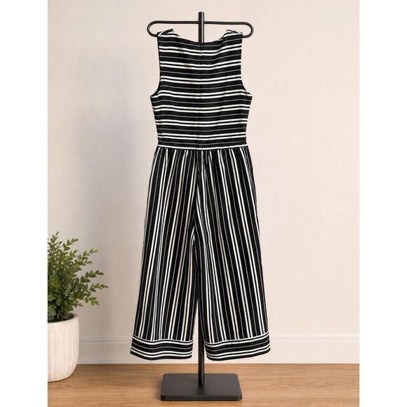 Everly Pants - Everly Black & White Striped Wide Leg Jumpsuit – Women's Small